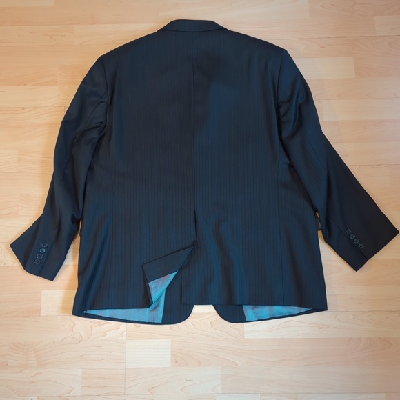 Jack Victor Blue Black Pinstripe Wool Blazer Suit Jacket - Picture 11 of 11